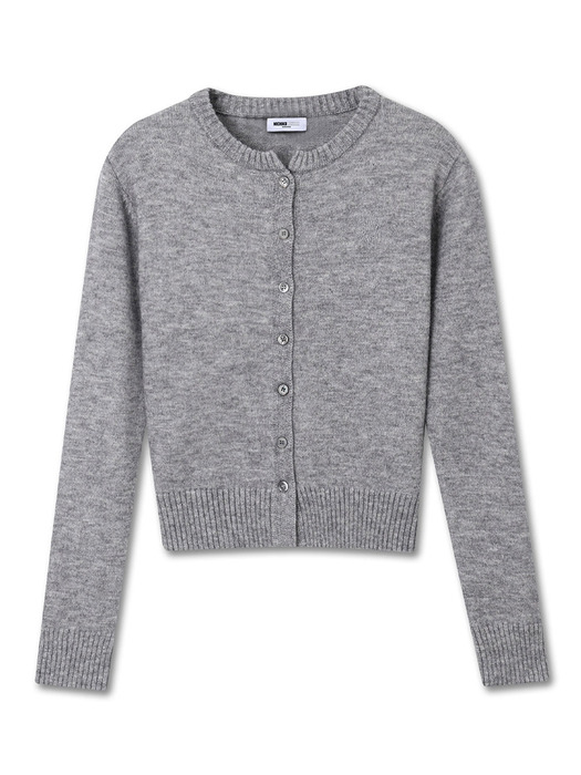 BASIC WOOL KNIT CARDIGAN MELANGE GREY