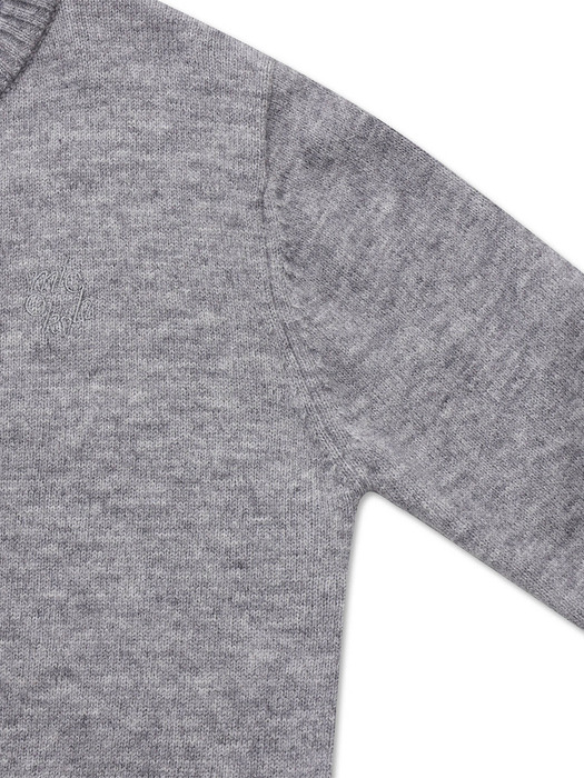 BASIC WOOL KNIT CARDIGAN MELANGE GREY