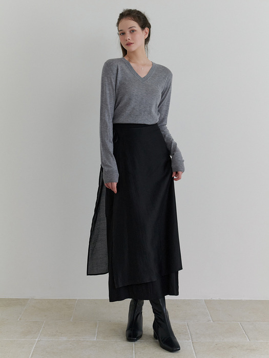 Deary layered skirt (black)