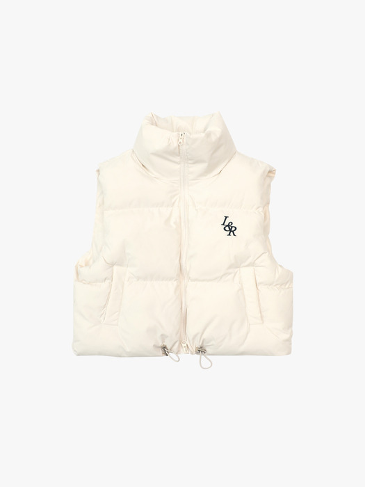 Crop padded vest Cream