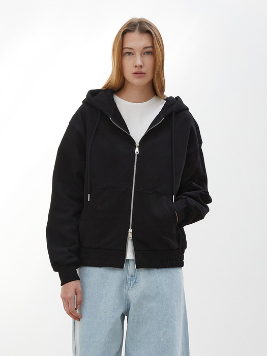 HOODIE ZIP-UP JACKET - BLACK