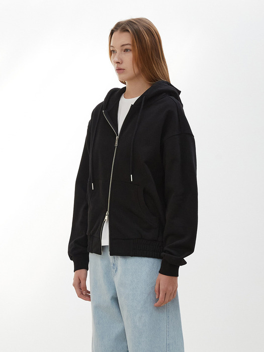 HOODIE ZIP-UP JACKET - BLACK