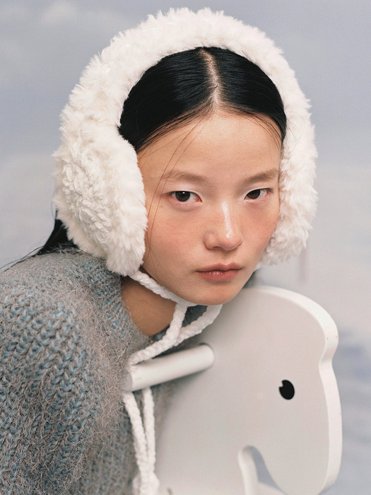 HANDICRAFT KNIT EARMUFF_WHITE