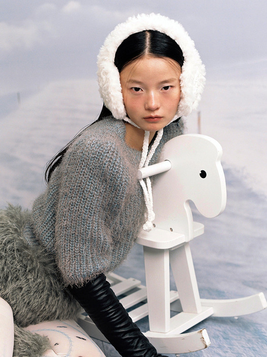 HANDICRAFT KNIT EARMUFF_WHITE