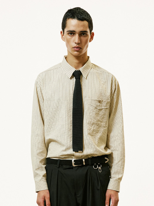 signature square tip knit tie black