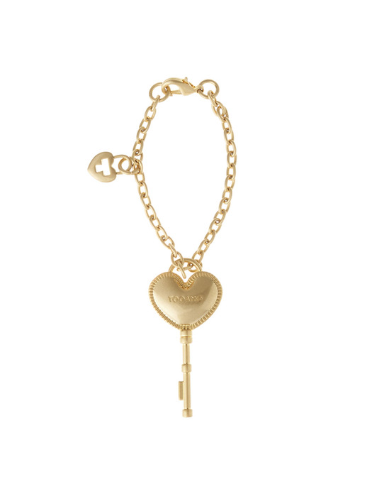 Heart key chain bag charm 하트 열쇠 체인 참장식 GOLD 골드