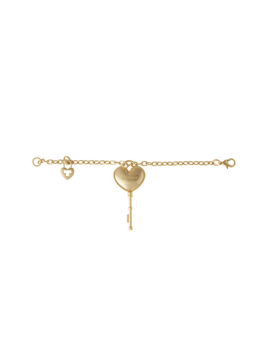 Heart key chain bag charm 하트 열쇠 체인 참장식 GOLD 골드