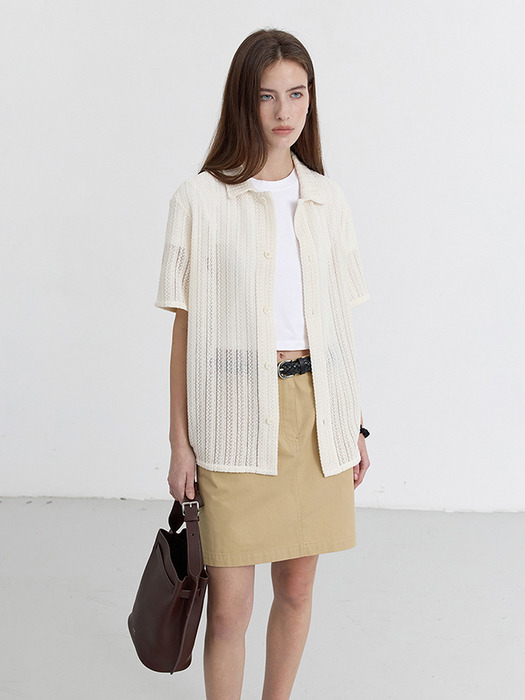 A-LINE MINI SKIRT BEIGE_UDSK5B227I2
