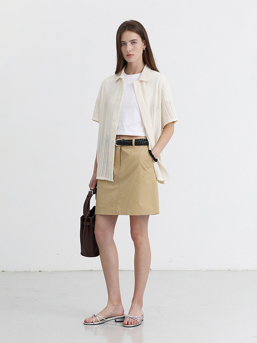 A-LINE MINI SKIRT BEIGE_UDSK5B227I2