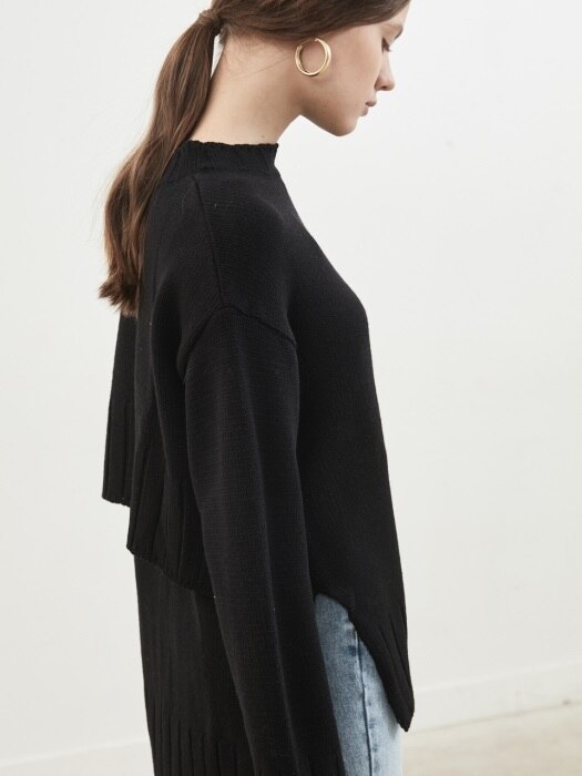 18 SPRING_Black Double Pullover 