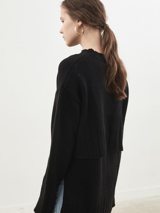 18 SPRING_Black Double Pullover 