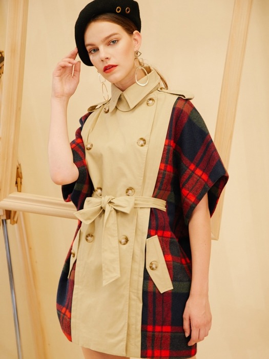 TRENCH CHECK COAT [FC-CO-555]