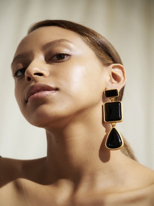cubism square `drop` earrings