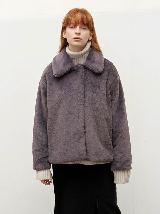Eco fur jacket - Gray