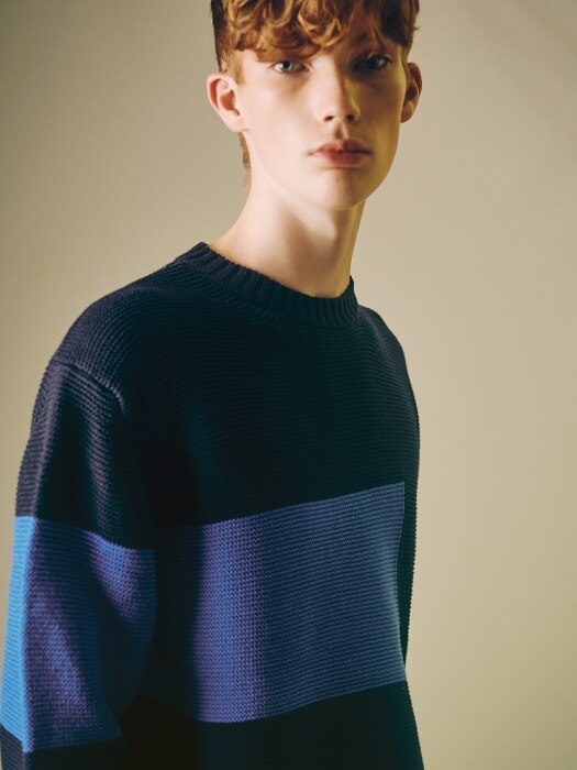 Color Block Sweater (Navy)