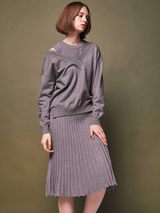 [단독] Twin set Flared rib knit dress