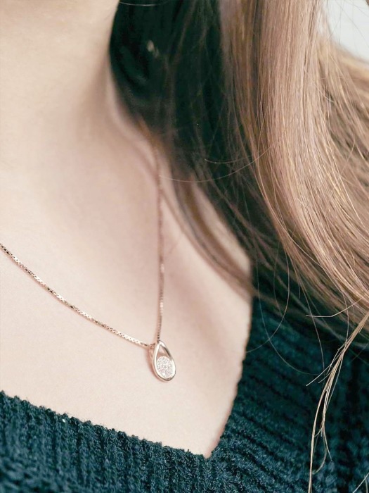NC8844_``drop`` Stone Circle Necklace