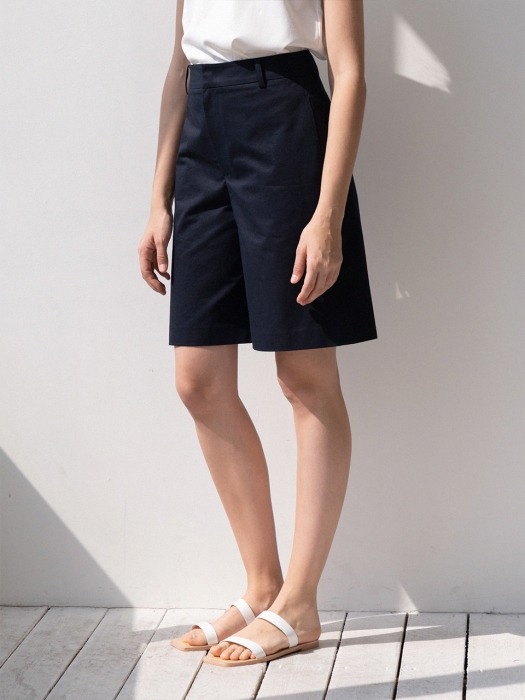 cotton modern short pants (navy)
