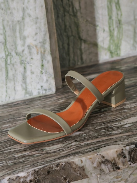 Simple Strap Sandals_Olive (4cm, 6cm)