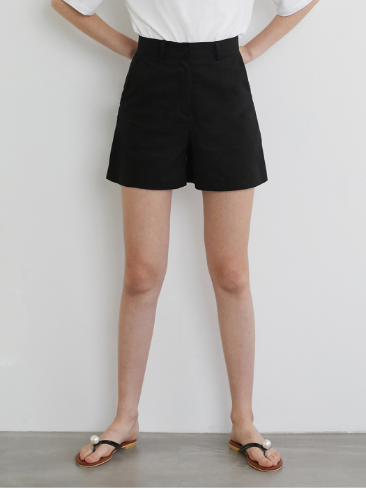 BEAN LINEN SHORT PT (BLACK)