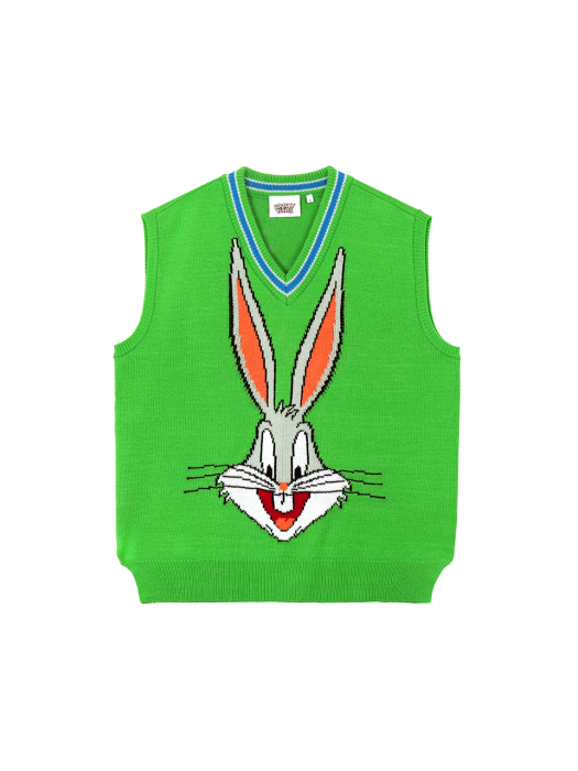[FW19 Looney Tunes] Bugs Bunny Knit Vest(Green)