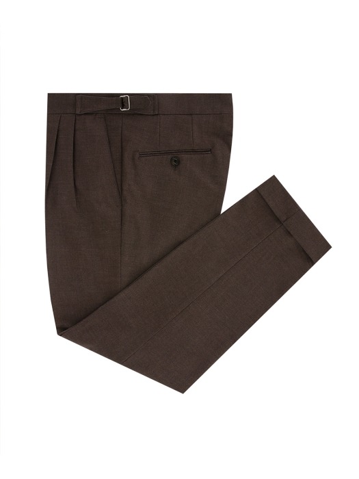 Brown two tuck adjust trousers (Brown)