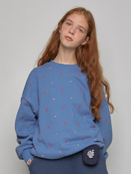 ALT013_Heart Dew Embroidery Sweatshirts_Ash Blue