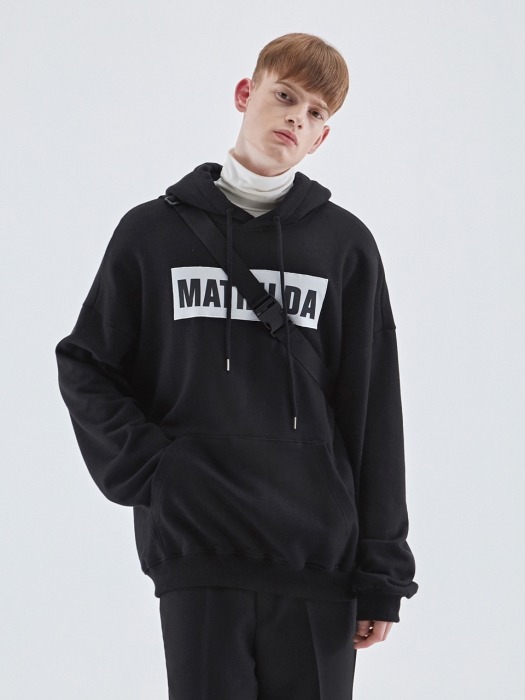OVER-FIT NAPPING LOGO HOODIE_BLACK