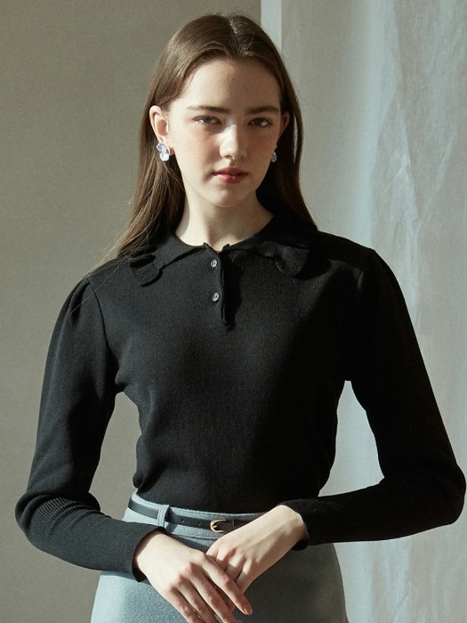 iuw545 frill collar knit (black)