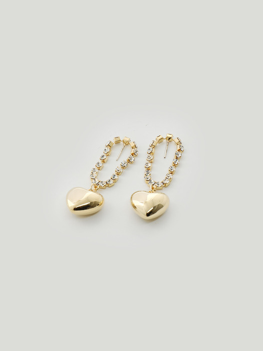 Gold Heart ``drop`` Earrings