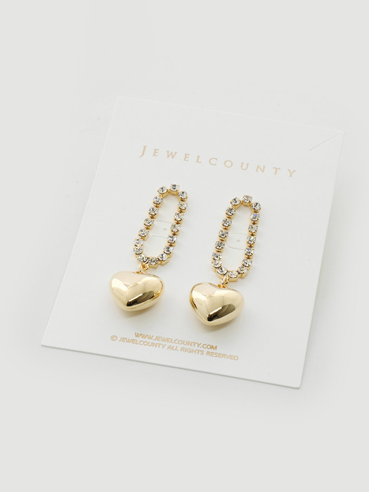 Gold Heart ``drop`` Earrings