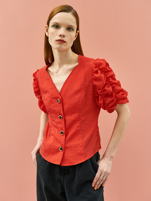 Cockscomb Blouse in Red