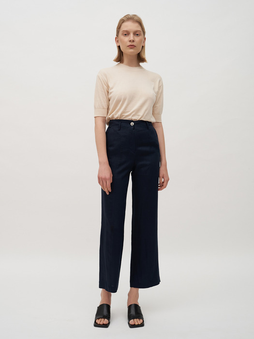 TTR LINEN SEMI WIDE TROUSER 2COLOR