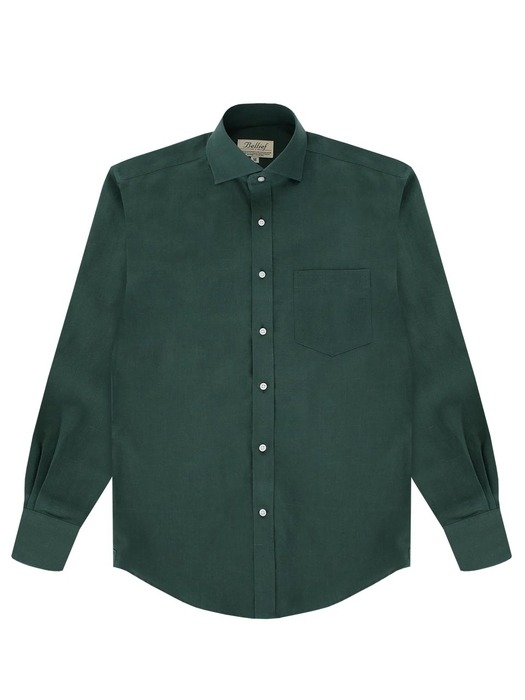 Linen Spread Collar shirt (Green)