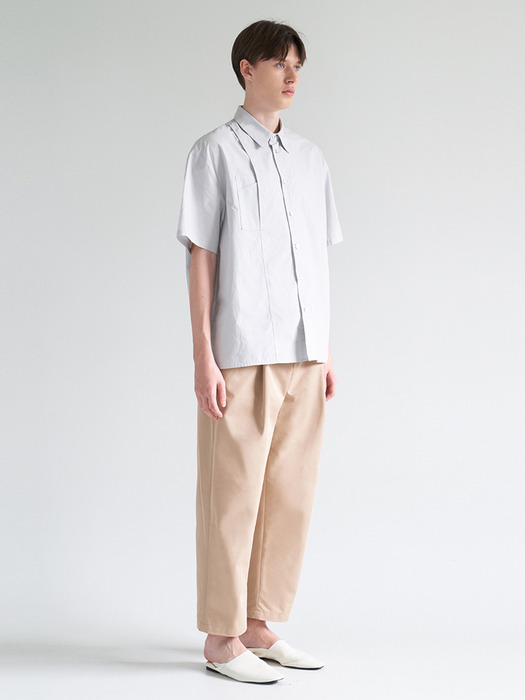 double pocket tuck chino pants beige