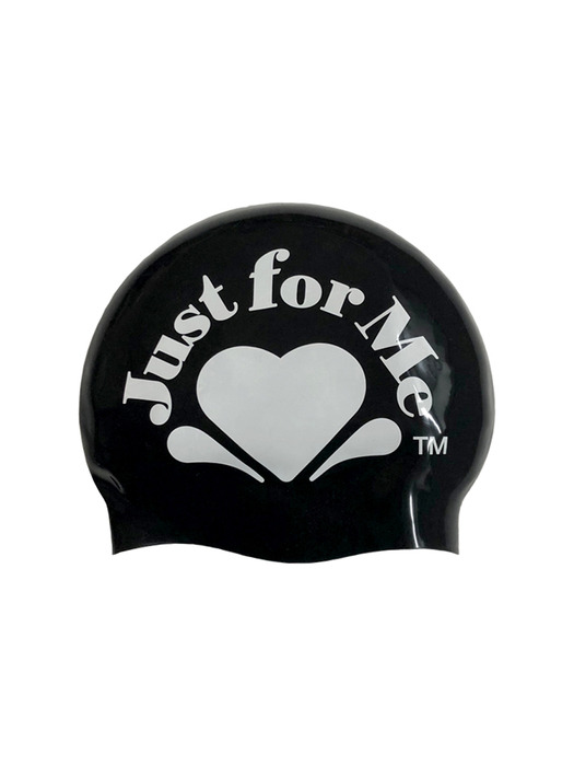 Heart Logo Black Swim Cap 