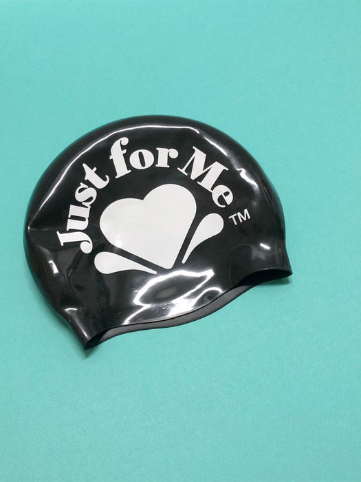 Heart Logo Black Swim Cap 