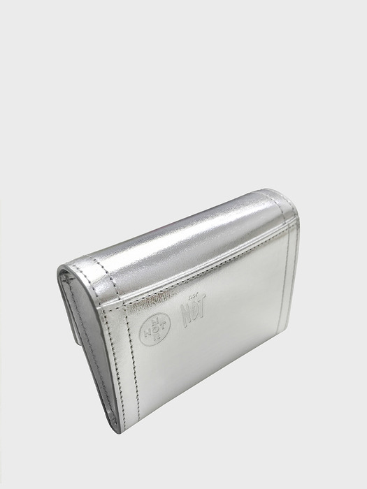 LEATHER TOY LOCK SILVER.RD WALLET