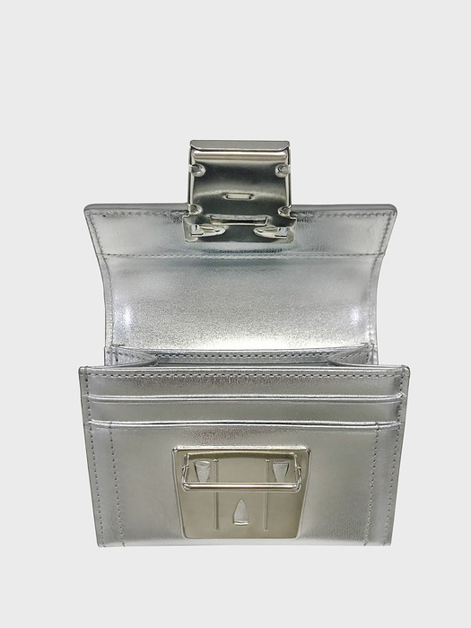LEATHER TOY LOCK SILVER.RD WALLET
