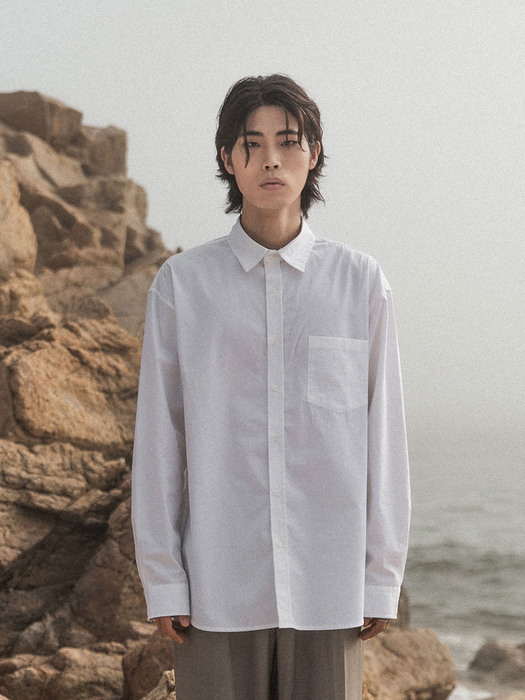 Cotton gather collar shirt