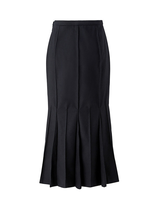 Mixed wool mermaid skirt - Black
