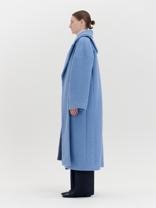 QUINNLYN Belted Coat - Sky Blue