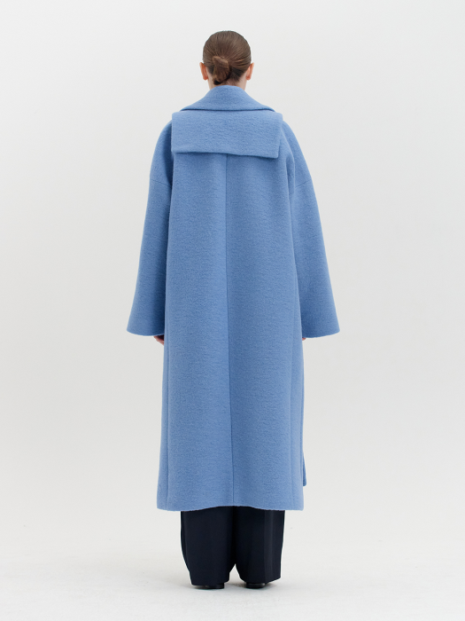 QUINNLYN Belted Coat - Sky Blue