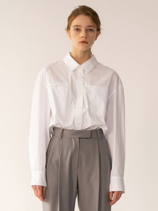 [FW20 ESSENTIAL] Premium Cotton Shirt From Italy (CANCLINI) White