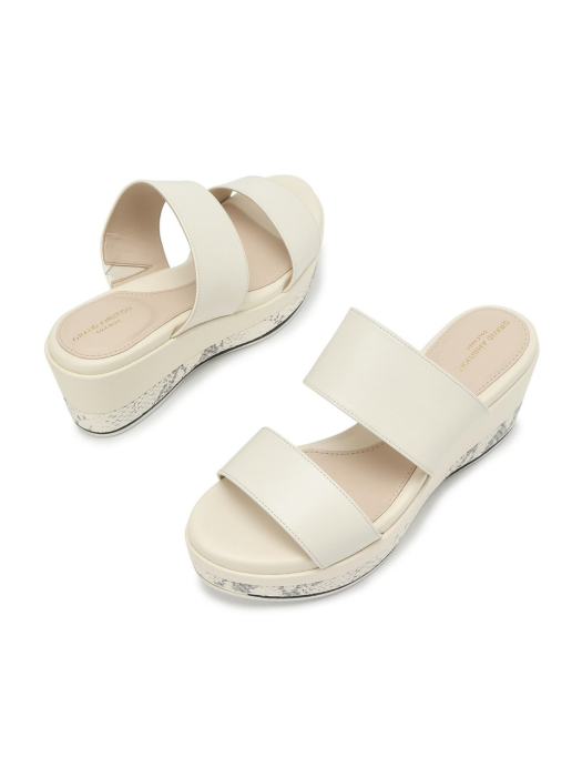 GRAND AMBITION Flatform slide 65mm 화이트 여성 슬리퍼 (CHSO0E227WT)