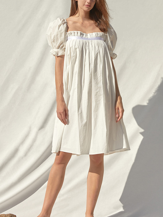  Millie Pleated Crinkled Cotton Dress 