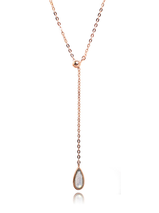 [Silver925] LU143 Waterdrop cubic adjustable necklace