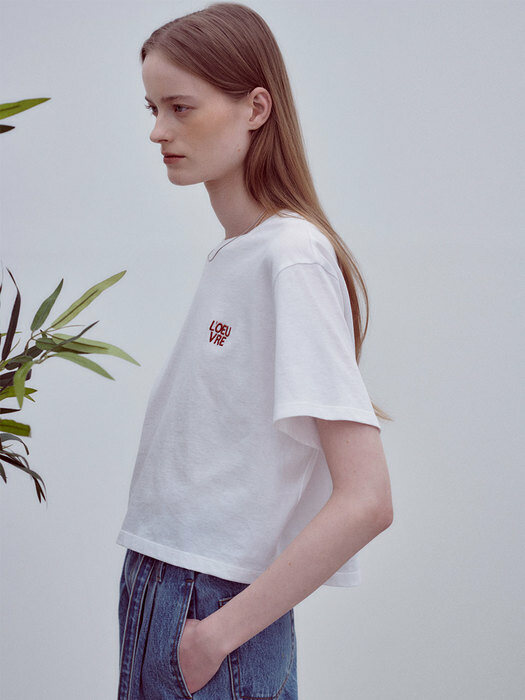 Cropped Logo Embroidery T-shirt SW1ME218-01