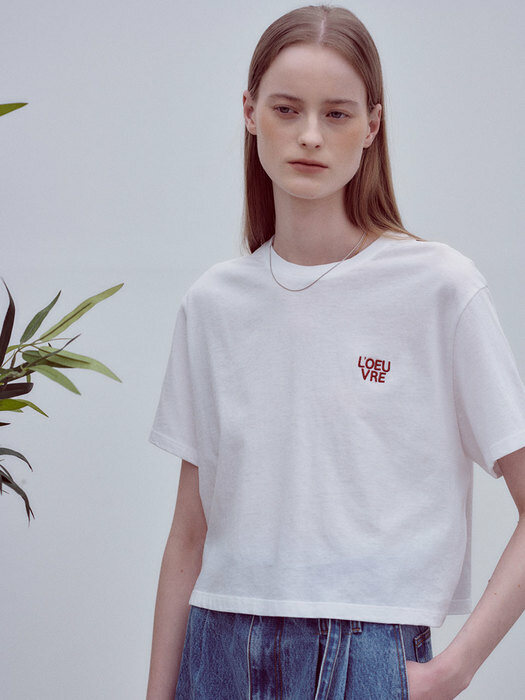 Cropped Logo Embroidery T-shirt SW1ME218-01