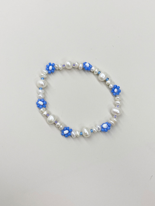 [단독]Blue Daisy Pearl Bracelet